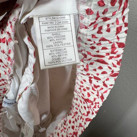 Cupcakes and Cashmere Small Asha Shorts Ivory Red Geometric Elastic Waist - Picture 7 of 7